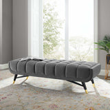 Adept 60" Performance Velvet Bench Gray EEI-4241-GRY