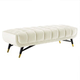 Adept 60" Performance Velvet Bench Ivory EEI-4241-IVO