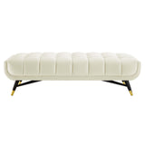 Adept 60" Performance Velvet Bench Ivory EEI-4241-IVO