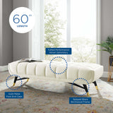 Adept 60" Performance Velvet Bench Ivory EEI-4241-IVO