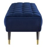 Adept 60" Performance Velvet Bench Midnight Blue EEI-4241-MID