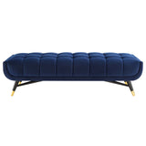 Adept 60" Performance Velvet Bench Midnight Blue EEI-4241-MID