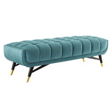 Adept 60" Performance Velvet Bench Sea Blue EEI-4241-SEA