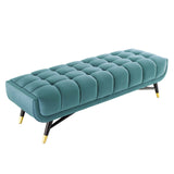 Adept 60" Performance Velvet Bench Sea Blue EEI-4241-SEA