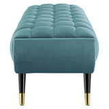 Adept 60" Performance Velvet Bench Sea Blue EEI-4241-SEA