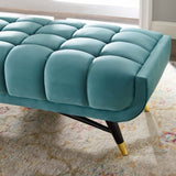 Adept 60" Performance Velvet Bench Sea Blue EEI-4241-SEA