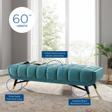 Adept 60" Performance Velvet Bench Sea Blue EEI-4241-SEA