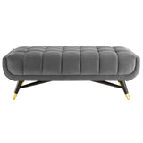 Adept 47.5" Performance Velvet Bench Gray EEI-4242-GRY