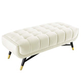 Adept 47.5" Performance Velvet Bench Ivory EEI-4242-IVO