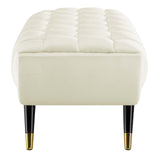 Adept 47.5" Performance Velvet Bench Ivory EEI-4242-IVO