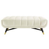 Adept 47.5" Performance Velvet Bench Ivory EEI-4242-IVO