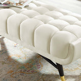 Adept 47.5" Performance Velvet Bench Ivory EEI-4242-IVO