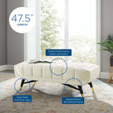 Adept 47.5" Performance Velvet Bench Ivory EEI-4242-IVO