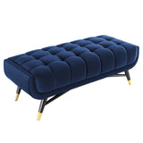 Adept 47.5" Performance Velvet Bench Midnight Blue EEI-4242-MID