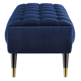 Adept 47.5" Performance Velvet Bench Midnight Blue EEI-4242-MID