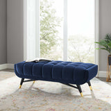 Adept 47.5" Performance Velvet Bench Midnight Blue EEI-4242-MID