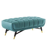 Adept 47.5" Performance Velvet Bench Sea Blue EEI-4242-SEA