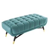 Adept 47.5" Performance Velvet Bench Sea Blue EEI-4242-SEA