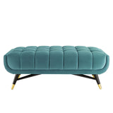 Adept 47.5" Performance Velvet Bench Sea Blue EEI-4242-SEA