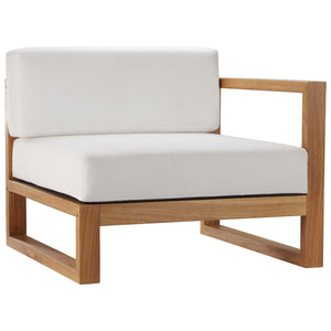 Upland Outdoor Patio Teak Wood 4-Piece Furniture Set EEI-4257-NAT-WHI-SET