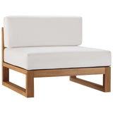 Upland Outdoor Patio Teak Wood 4-Piece Furniture Set EEI-4257-NAT-WHI-SET