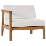 Bayport Outdoor Patio Teak Wood 2-Seater Loveseat Natural White EEI-4259-NAT-WHI-SET