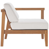 Bayport Outdoor Patio Teak Wood 2-Seater Loveseat Natural White EEI-4259-NAT-WHI-SET