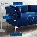 Ardent Performance Velvet Sofa Navy EEI-4269-NAV