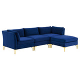 Ardent 4-Piece Performance Velvet Sectional Sofa Navy EEI-4270-NAV