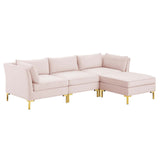 Ardent 4-Piece Performance Velvet Sectional Sofa Pink EEI-4270-PNK