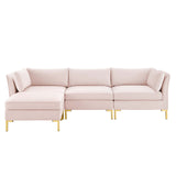 Ardent 4-Piece Performance Velvet Sectional Sofa Pink EEI-4270-PNK