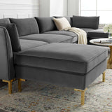 Ardent 6-Piece Performance Velvet Sectional Sofa Gray EEI-4272-GRY