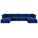 Ardent 6-Piece Performance Velvet Sectional Sofa Navy EEI-4272-NAV