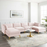 Ardent 6-Piece Performance Velvet Sectional Sofa Pink EEI-4272-PNK