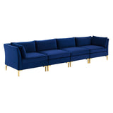 Ardent 4-Seater Performance Velvet Sofa Navy EEI-4274-NAV