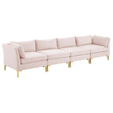 Ardent 4-Seater Performance Velvet Sofa Pink EEI-4274-PNK