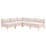 Ardent 5-Piece Performance Velvet Sectional Sofa Pink EEI-4276-PNK