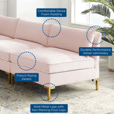 Ardent 5-Piece Performance Velvet Sectional Sofa Pink EEI-4276-PNK