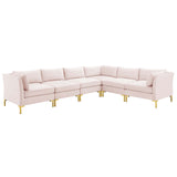 Ardent 6-Piece Performance Velvet Sectional Sofa Pink EEI-4277-PNK