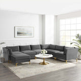 Ardent 7-Piece Performance Velvet Sectional Sofa Gray EEI-4278-GRY