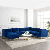 Ardent 7-Piece Performance Velvet Sectional Sofa Navy EEI-4278-NAV