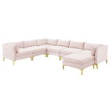 Ardent 7-Piece Performance Velvet Sectional Sofa Pink EEI-4278-PNK