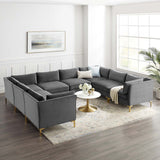 Ardent 8-Piece Performance Velvet Sectional Sofa Gray EEI-4279-GRY