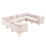 Ardent 8-Piece Performance Velvet Sectional Sofa Pink EEI-4279-PNK