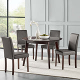 Prosper 5 Piece Faux Leather Dining Set Cappuccino Gray EEI-4289-CAP-GRY