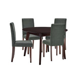 Prosper 5 Piece Upholstered Fabric Dining Set Cappuccino Gray EEI-4290-CAP-GRY