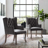 Realm Armchair Performance Velvet Set of 2 Gray EEI-4292-GRY