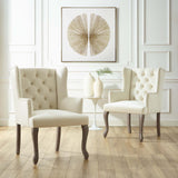 Realm Armchair Performance Velvet Set of 2 Ivory EEI-4292-IVO