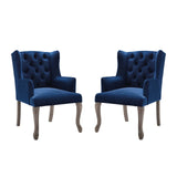 Realm Armchair Performance Velvet Set of 2 Navy EEI-4292-NAV