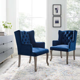 Realm Armchair Performance Velvet Set of 2 Navy EEI-4292-NAV